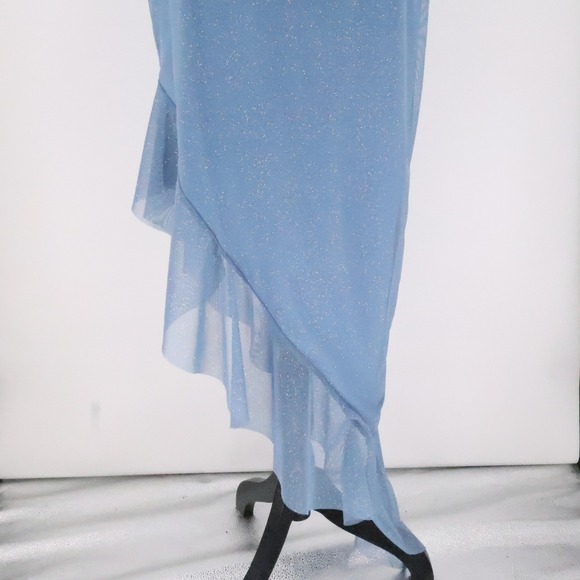 Y2K Windsor Babydoll Asymmetrical Midi Dress Fairy Grunge Mermaid Glitter Size L - Picture 3 of 8